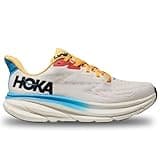 HOKA ONE ONE Clifton 9 1127896-BSW Textile Womens Trainers - Blanc De Blanc Swim Day - 8.5 US