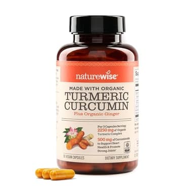 NatureWise Curcumin Turmeric 2250mg - 95% Curcuminoids & BioPerine Black Pepper Extract for Advanced Absorption - Daily Joint and Immune Health Support - Vegan, Non-GMO, 90 Count[30-Day Supply]