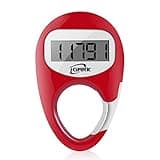 iGANK Simple Walking Pedometer 3D Step Counter for Men Women Kids (Red)