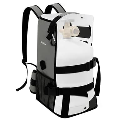 RackVibe Propane Tank Backpack Carrier for 5LB or 10LB Propane Tank and Weed Torch, Propane Tank Holder for Weed Burning, Keeps Tank Secure and Relieves Back Pressure, Grey (Bag Only)