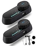 FreedConn Motorcycle Bluetooth Headset, TCOM VB 2-Way 800M Helmet Communication Systems,Helmet Bluetooth Intercom, intercomunicador para motos/FM/Siri/BT5.0/2 in 1 Mic for full/3/4 Helmet(2Pack)