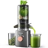 Juicer Machines, TUUMIIST Cold Press Juicer with 4.25'' Large Feed Chute Fit Whole Vegetable And Fruit, Masticating Juicer Easy To Clean, Dark Grey