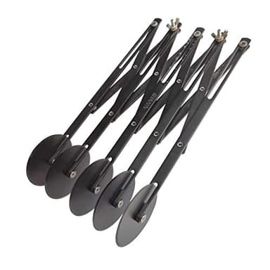 UOHGDPY Adjustable Pastry Cutter, 5 Wheel Stainless Steel Dough Divider,Non-stick coating Expandable Pizza Slicer Multi-Round Pastry Knife Baking Cutter Roller Cookie Dough Cutter Divider （black）