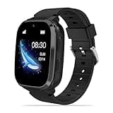 4G Kids Smart Watch Boys with GPS Tracker & Video Calling Texting Kids Cell Phone Watch Age 5-12, 12/24 Hr SOS Call Voice Chat Alarm Clock Camera Pedometer Sport Mode GPS Watch Tracker for Kids(Black)
