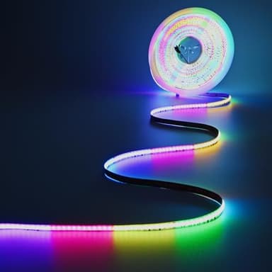 JOYLIT 32.8FT RGBCCTIC COB LED Strip Lights 24V, RGB 2700-6500K CCT WS2811 IC Addressable Color Chasing LED Strip, 840LEDs/M High Density Uniform Glow SPI Tape Light for Indoor Decor (Lights Only)