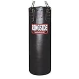 Ringside 100-pound Leather Boxing Punching Heavy Bag (Filled), Black