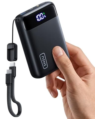 INIU Power Bank, Smallest 20000mAh Portable Charger with USB C Cable, 22.5W PD Fast Charging Phone Battery Pack, LED Display Powerbank for Travel Xiaomi iPhone 17 16 15 14 Samsung S25 Google iPad etc