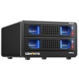CENMATE Aluminum Dual Bay Hard Drive RAID Enclosure with Cooling Fan for 2.5“/3.5" SATA HDD/SSD with USB A/C 3.0, Tool-Free HDD Enclosure, 4 Modes(Support RAID 1/0/JBOD/NORMAL)