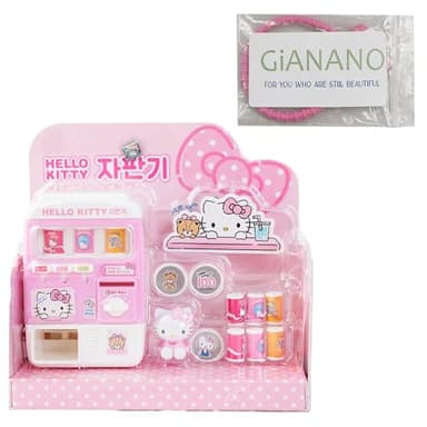 Kitchen Ornamental Miniature Mini Vending Machine, Cute Hello CAT Display Item Design Drink Juice Dispenser Pink Machine