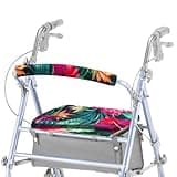 Universal Rollator Walker Seat and Backrest Covers,Removable&Washable Roller Walker Cover Accessories for Seniors Men Women Rollator Walker Seat Gift Protective Covers (Tropical)