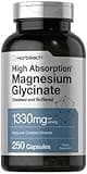 Horbäach Buffered Magnesium Glycinate | 1330mg | 250 Capsules | with Chelated Minerals | Non-GMO, Gluten Free
