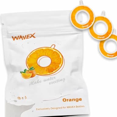 3-Pack Orange Aroma Scent Pods, Only for WAVEX Scent-Powered Water Bottles – Zero Sugar and Additives, Calorie-Free Hydration – Each Pod Lasts Up to 7L– Refill Scent Rings (Not a food or drink)
