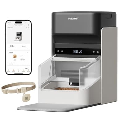 PETLIBRO RFID Automatic Cat Feeder, Collar Sensor-Activated Personalized Meals, Cats Recognition & Diet Tracking for Multi-Pet Homes and Different Diets, 5G&2.4G Wi-Fi Programmable Cat Food Dispenser