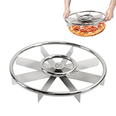 SHANGPEIXUAN 16" Pizza Cutter Rocker Sharp 8-Slice Multi-Blade Heavy Duty Stainless Steel Pizza Rocker Knife Pizza Oven Accessories