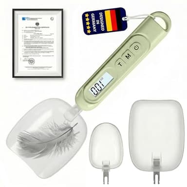 2026 Upgraded 2-In-1 Digital Measuring Spoon 【High-Precision 0.01oz/0.1g · Tested 10000+】 Baking Scale 【7-Unit】 Digital Kitchen Scale for Baking, Gram Scale for Weight Loss, Large & Small Scoop, Green