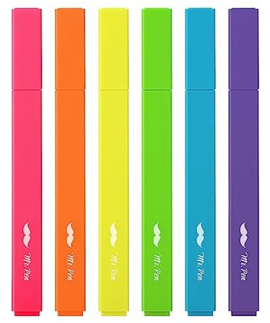Mr. Pen- Aesthetic Highlighters No Bleed, 6 Pack, Assorted Colors, Chisel Tip, Cute Highlighters Assorted Colors for Journaling, Highlighting, Underlining, Fast Dry, Back to School Supplies