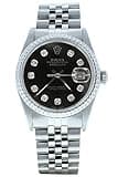 Rolex Mens Datejust 16030 Jubilee Bracelet Custom Black Diamond Dial (Certified Preowned)