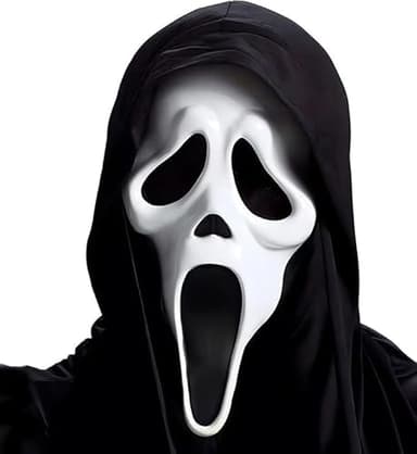 itsSpooky Halloween Scary Latex Mask, Halloween Horror White Face Mask Full Head Skeleton Shaped Skull Mask Masquerade Cosplay Party Costume Decoration Props