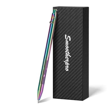 SMOOTHERPRO Bolt Action Pen, Stainless Steel Ballpoint Pen with Black Ink, Compatible with Pilot G2 Refills, Multicolor