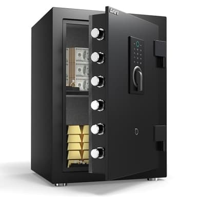 DAYI Fireproof Safe, 3.0 Cubic Feet Biometric Fingerprint Fire Proof Safes Box for Home Documents Money, Digital Touchpad Security Safe Dual Alarm System - DY-60FP