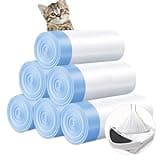 Lanswood 120 Count Cat Litter Box Liners 25" x 15.7", Heavy Duty Cat Litter Bags Compatible with Litter-Robot 3/4, Self Cleaning Bags Trash Bags with Drawstring