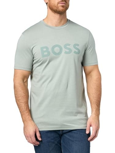 BOSS, Bold Logo Short-Sleeve Jersey T-Shirt, Slate Green, XXL
