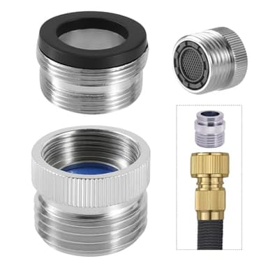 XNTONG Solid Brass Faucet Adapter with Aerator, Sink Faucet to Garden Hose Connector, Chrome-Plated, Fits 3/4" GHT Garden Hose, for Kitchen and Bathroom Faucets with Removable Aerators