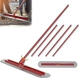 Concrete Bull Float Tool Kit, Concrete Float, Round End Stainless Steel Trowel Board Kit Tool, Cement Trowel Tools Float Bracket, Handle Concrete Tools Finishing with Handles (48'' x 8'')