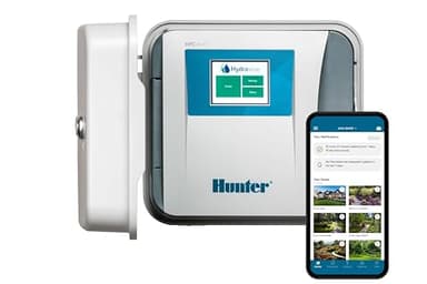 Hunter Hydrawise HPC400 Smart WiFi Irrigation Controller for Lawns and Gardens, 4 Zone, Expandable to 16 Zones, Weather Based, App Controlled Sprinkler System