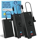 The Blue Cactus Company Two Universal Battery Packs for Reclining Furniture with LCD Display - Wireless 2500mAh Rechargeable Battery Packs with One Charger and Power Cord Combo