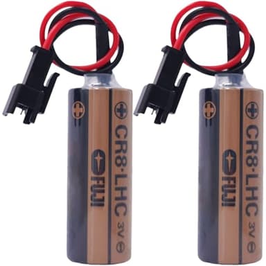 Giobbiy (2-Pcs) 3V CR8.LHC Lithium Battery 2600mAh for Fuji FDK CR8-LHC Battery Backup Power Source Batteries with Connector (3.0 Volt, 2.6 Ah, Non-Rechargeable)