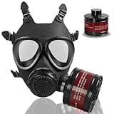 Yopiw Gas Masks Survival Nuclear and Chemical - Gas Mask with 40mm Gas Mask Filter - Full Face Respirator Mask for Gases Chemicals Vapors Dust Painting Welding