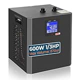 Water Chiller System, Ice Bath Water Chiller 1/3HP Water Chiller，Ice Bath Water Chiller for Cold Plunge Tubs,Fish Tank，87gal Chiller with LED Display, Pipe, Water Pump, Remote Control (87gal/300L)