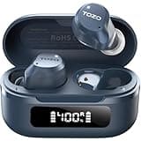 TOZO Hybrid Active Noise Cancelling Wireless Earbuds, 6 Mics ENC Clear Call, IPX8 Waterproof, in Ear Bluetooth 5.3 Headphones Stereo Bass Ear Buds 59H Playtime with LED Display 32 EQs via APP