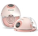 Hands Free Breast Pump MY-381, Wearable Breastfeeding Pump with Voice Announcement, Wearable Breast Pump with 4 Modes 12 Levels Rechargeable Wireless Portable Breast Pump(Pink 2pcs)