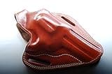 cal38 Leather Handcrafted Leather Belt Holster for Colt Python 357 Mag 4 inch (R.H) Tan