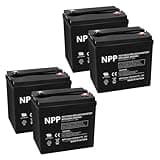 NP6-225Ah (4 Pcs) AGM Rechargeable Battery with T16A Terminal, Replace V6-225 Lead-Acid Battery, for Golf Carts, Pallet Jack, Solar Setup, Trolling Motor, RV, Marine, Wheelchair, Camping