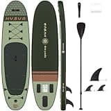 Inflatable Stand Up Paddle Board Ultra-Light Paddleboards for All Skill Levels with SUP Accessories(No Pump), Paddle, 3 Fins, DIY Repair Kit (Avocado Green)