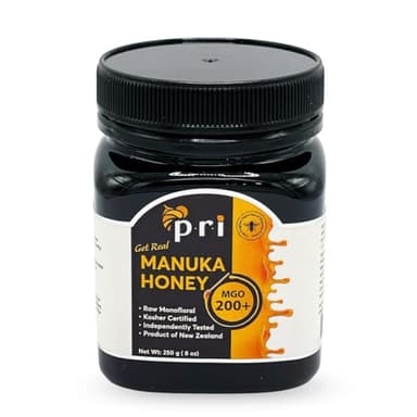 P.R.I Manuka Honey MGO 200+, Monofloral Raw New Zealand Honey, Cool‑Processed & 100% Traceable (250g/8.8oz)