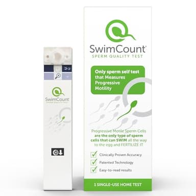 SwimCount At-Home Male Fertility Test, Measures Progressive Sperm Motility with High Sensitivity and Specificity, Discreet At-Home Results, Easy Sperm Quality Kit for Men