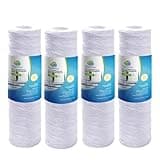 Compatible with EPW2S String Wound Whole Home Replacement Water Filter-Universal Fits Most Major Brand Systems (4 Pack), White