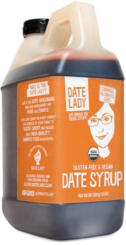 Date Lady Bulk Organic Date Syrup 5.8 lb - 100% Dates. Vegan, Paleo, Gluten-free & Kosher - Also Known As Silan, Date Honey & Date Nectar. No Preservatives Or Added Ingredients, Just Date Syrup.