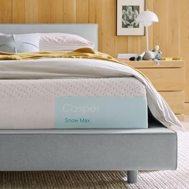 Casper Sleep Snow Max Hybrid Mattress – King, Medium-Plush Memory Foam with Snow Technology Cooling & Zoned Support – Premium Comfort & Motion Isolation – 100-Night Trial