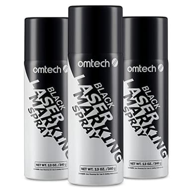 OMTech Laser Marking Spray, Metal Laser Marking Fluid for CO2 Laser Engravers, 3Pcs 13oz Aerosol Spray for Black Laser Engraving Metal, Laser Ink for Aluminum Stainless Steel Brass(3 Pack)