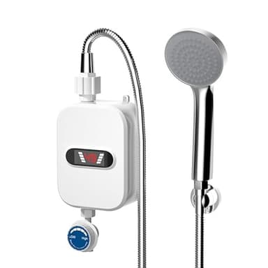 3000W 110V Electric Tankless Hot Water Heater for Shower with LCD Display and Over Temperature Protection - Ideal for RV Camping