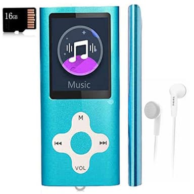 Mp3 Player,Music Player with a 16 GB Memory Card Portable Digital Music Player/Video/Voice Record/FM Radio/E-Book Reader/Photo Viewer/1.8 LCD (Sky Blue)