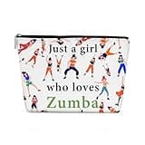 Henhesaha Funny Girl Loves Zumba Cosmetic Bag for Women, Zumba Gifts, Zumba Lovers Gifts Makeup Bag Funny Cosmeticcase for Sister Dance Zumba Team Leader Teacher Friend Birthday Friendship Christmas