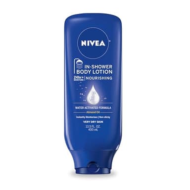 NIVEA Nourishing In Shower Lotion, Water Activated In Shower Moisturizer for Dry to Very Dry Skin, 13.5 FL OZ Bottle
