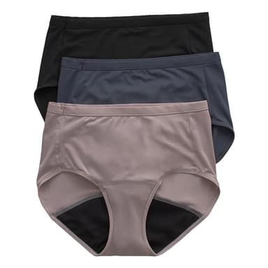 Hanes Women's Fresh & Dry Light Period Underwear, 3-Pk Brief