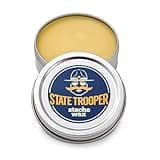 State Trooper Stache Wax - Mustache Wax (Medium Hold) with Natural Beeswax, Coconut Oil & Lanolin, Nourishes & Styles - Subtle Masculine Scent, Easy Application - 1 oz Tin for Daily Use & Travel